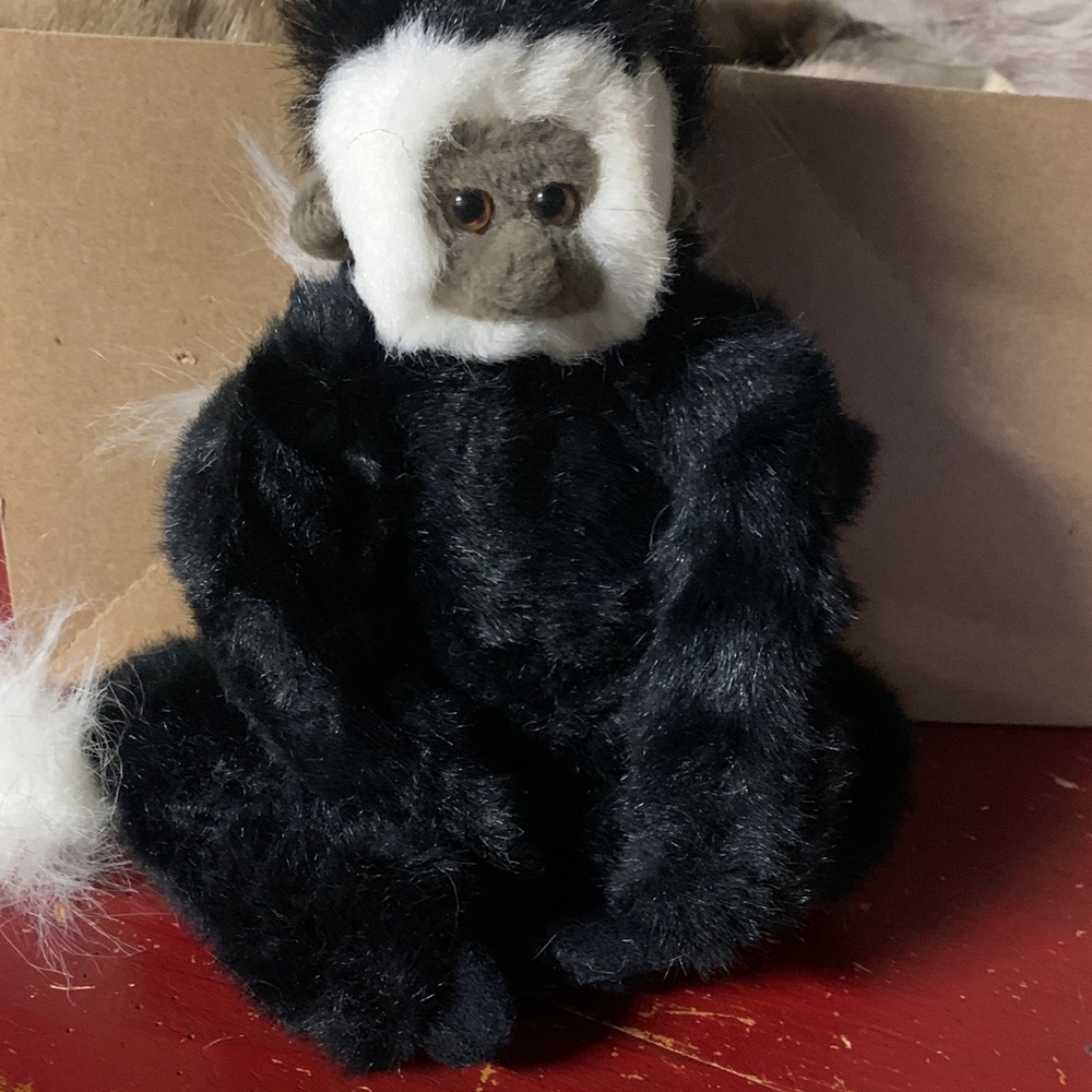 Black and White Plush Monkey Toy made by dakin